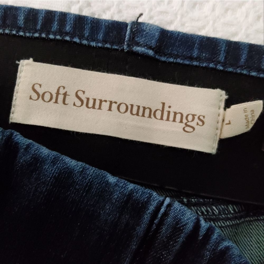 Soft Surroundings Women's Denim Cropped Pants Size L - Picture 3 of 9